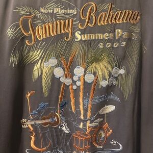 Vintage 2005 embroidered design Tommy Bahama charcoal blue